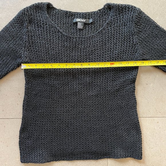 Vintage DKNY black lacy knit short sleeved top - Picture 8 of 10